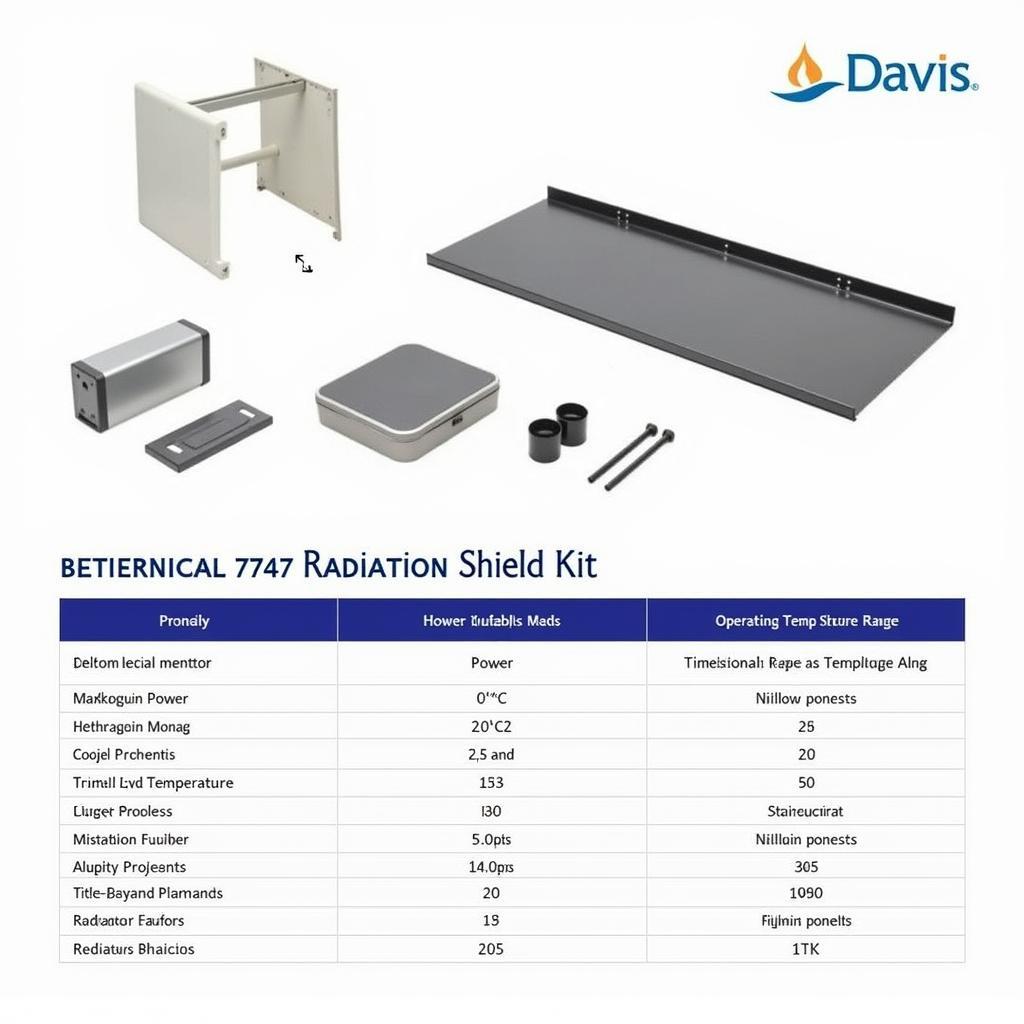 Davis 7747 Radiation Shield Kit Components and Technical Specifications