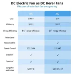 DC vs AC Electric Fan Comparison Chart