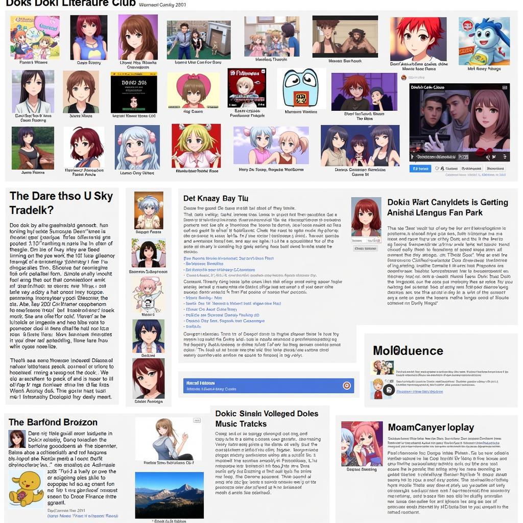 Doki Doki Literature Club Fan Pack Content Examples