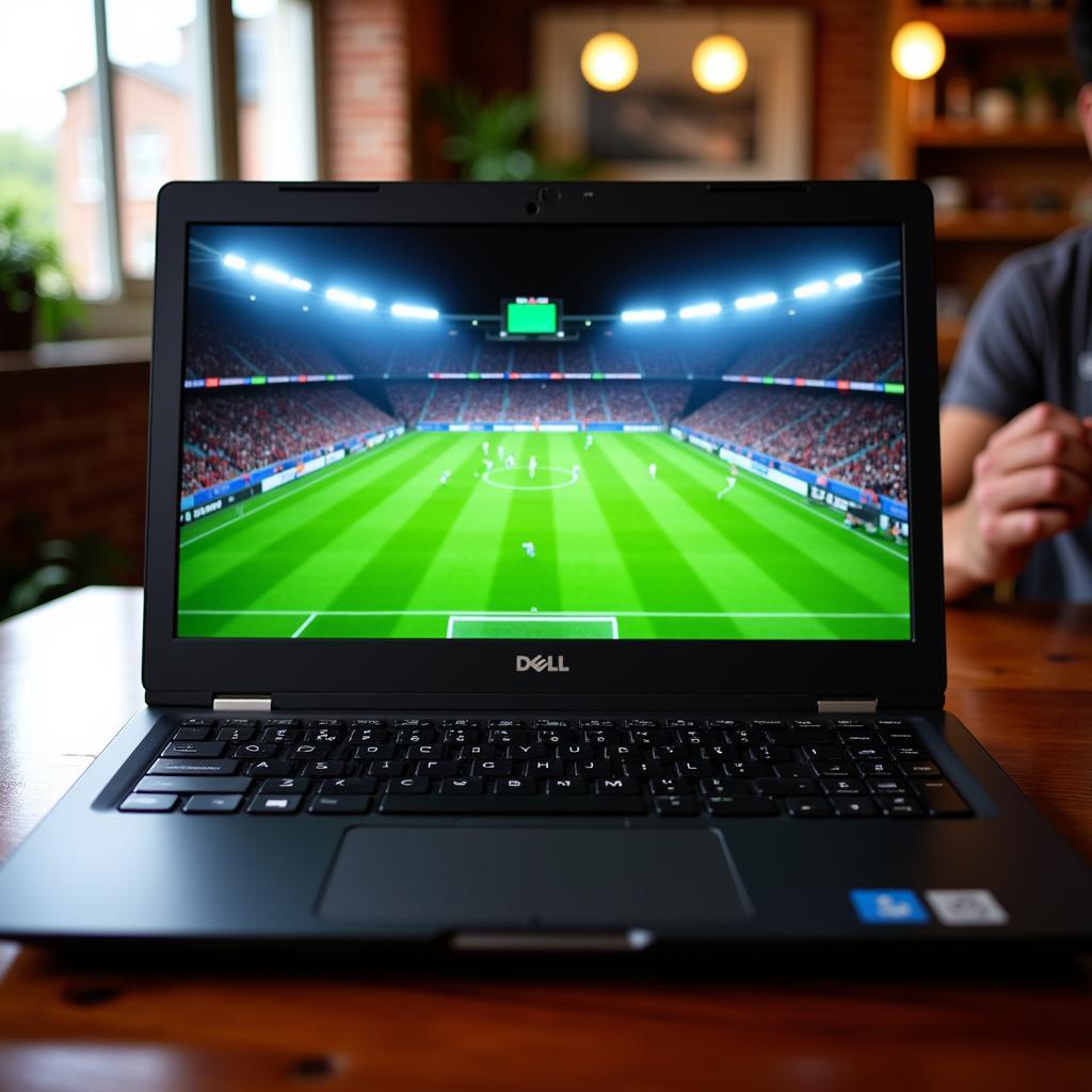 Dell 7440 streaming a live football match