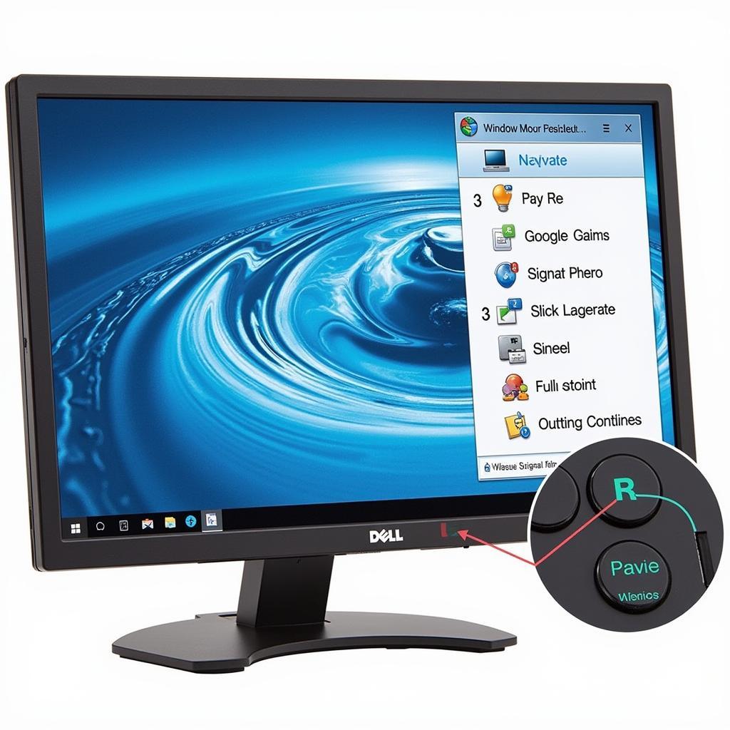 Dell P20T OSD Menu Navigation