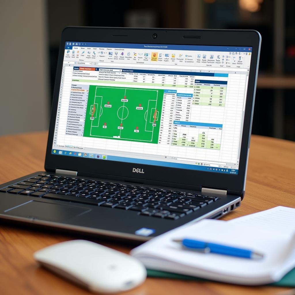 Dell Vostro 5560 being used for football data analysis