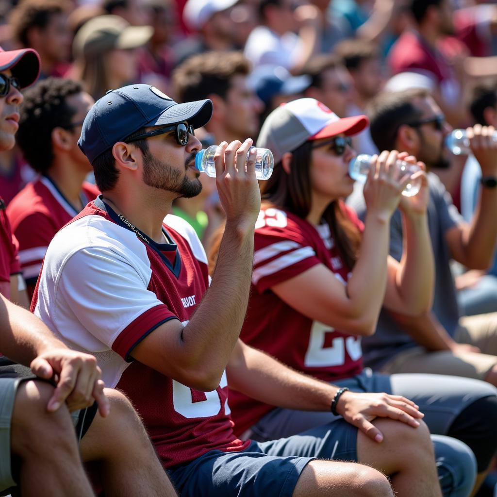 Desert Football Fan Taking a Hydration Break