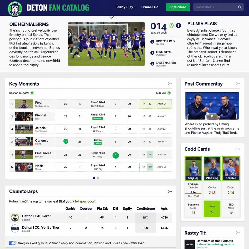 Deton Fan Catalog Match Analysis Display