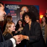 Diana Ross meeting fans at a meet and greet