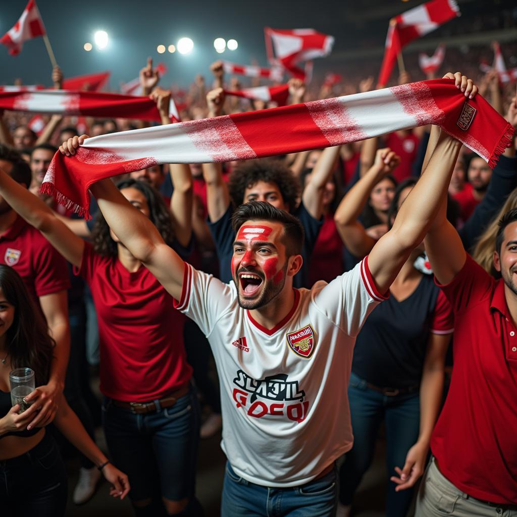 Fans celebrating a victory with passion and excitement