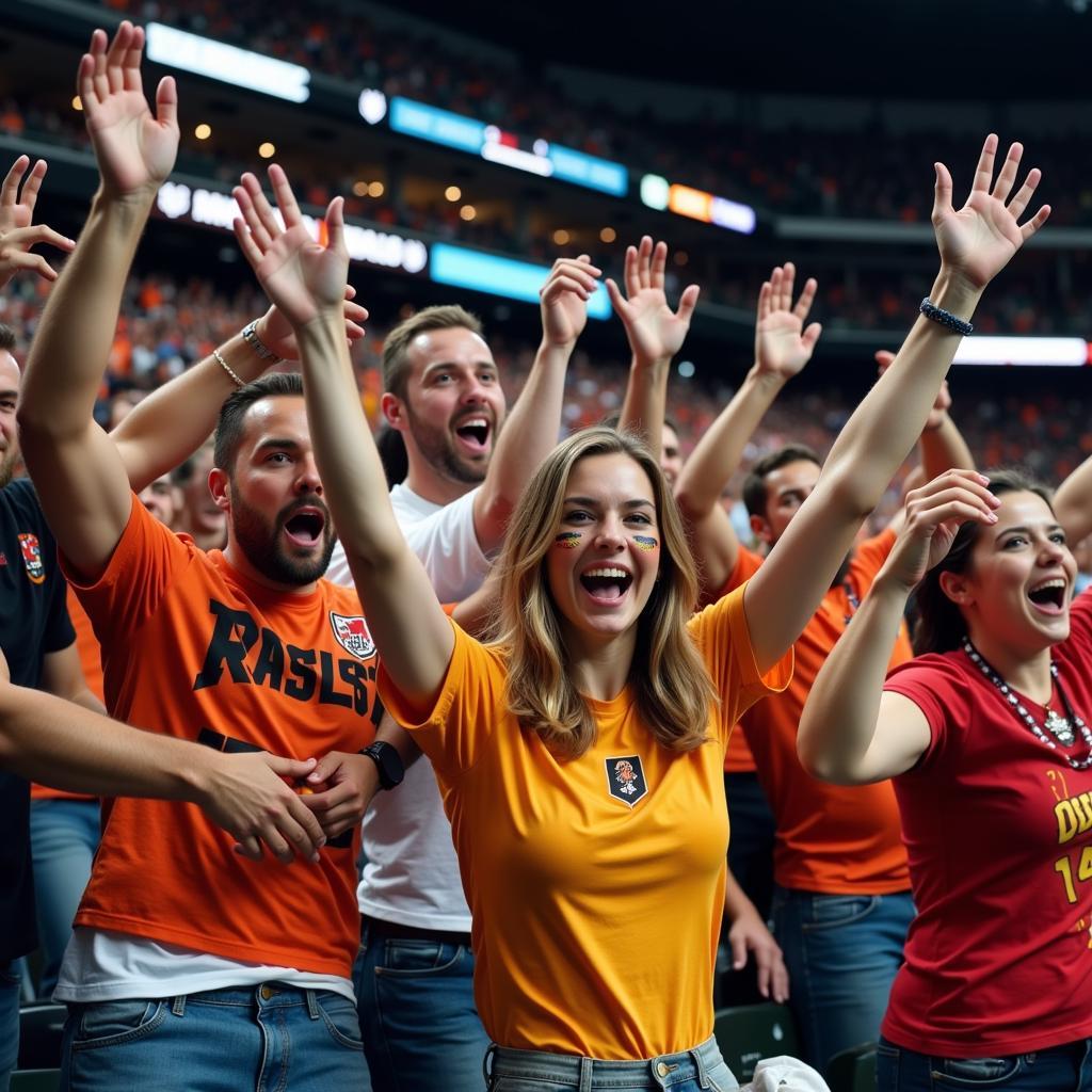 Die-Hard Fans Cheering in the Stands