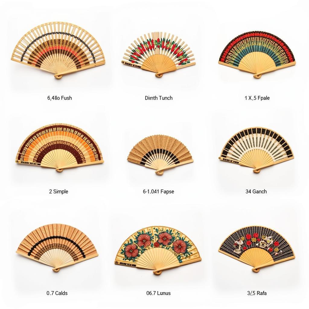 Different Styles of Bamboo Rafia Hand Fans