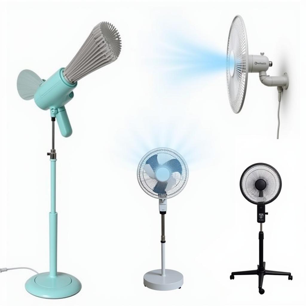 Various Misting Fan Models: Portable, Wall-Mounted, and Stand Fans