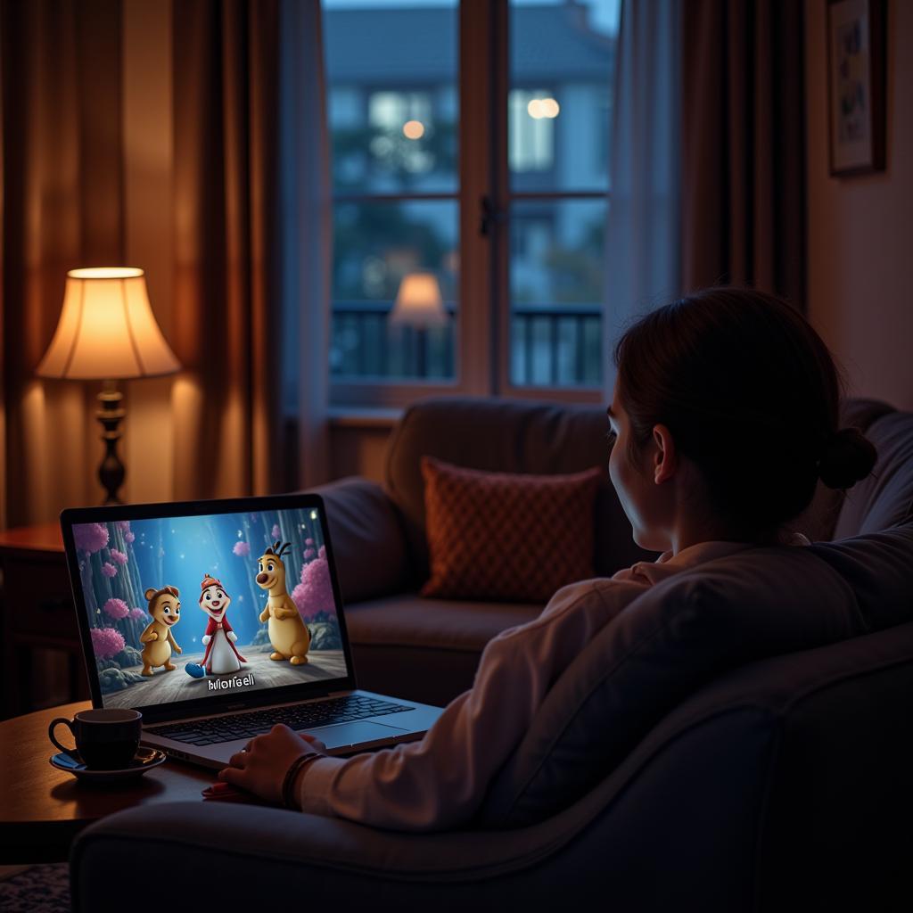 Disney Vietsub Fan enjoying a movie at home