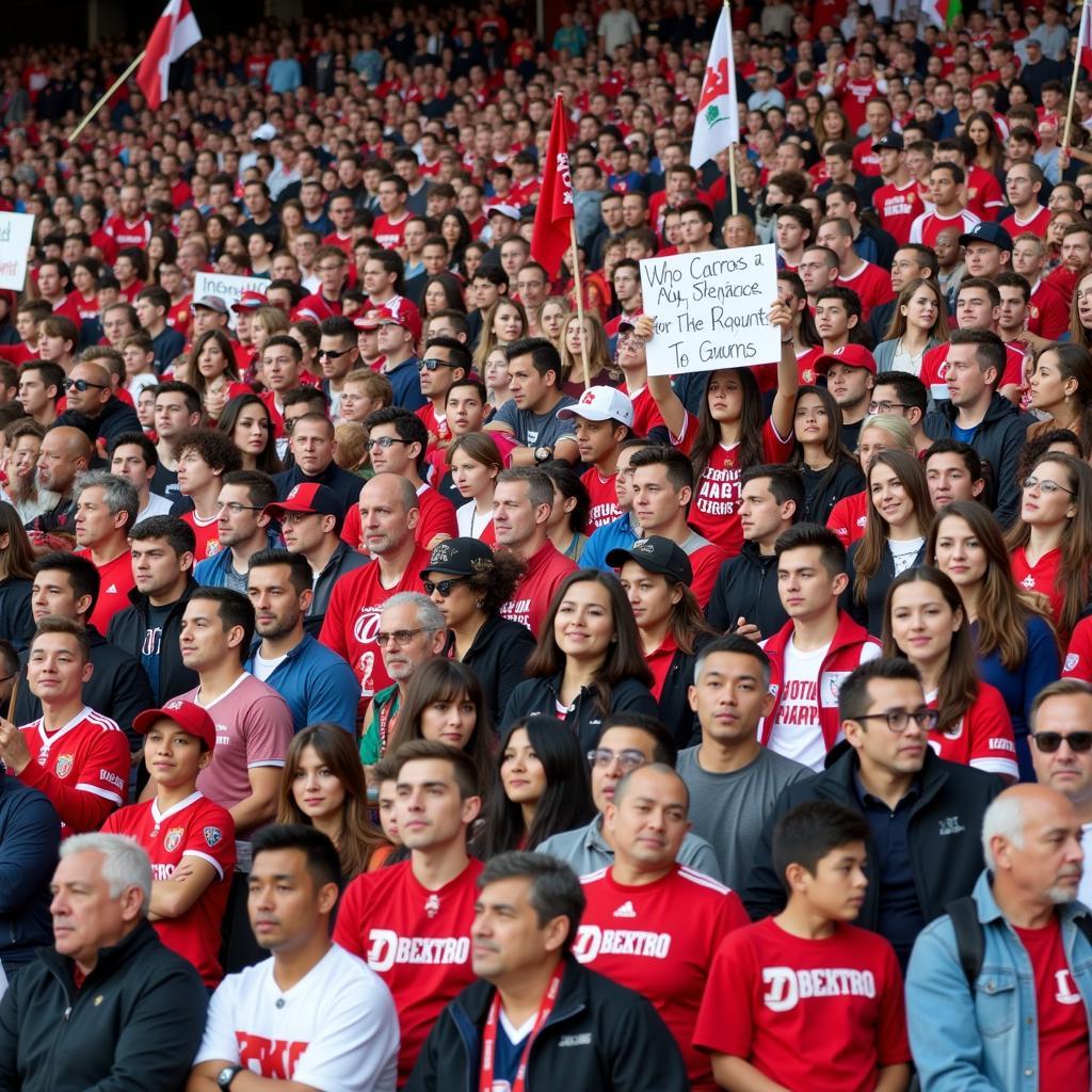 Diverse Fans Crowd United by Sport