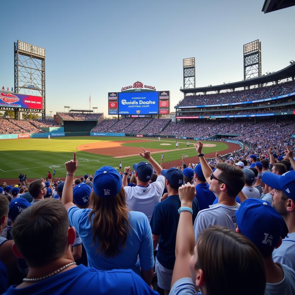 Dodger Fans Celebrating a Victory