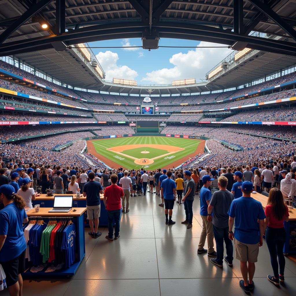 Dodger Stadium Fan Shop Crowded With Fans