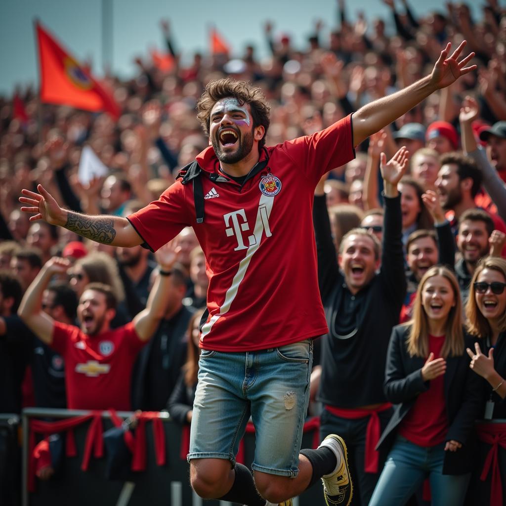 Driven Fan Celebrating a Goal