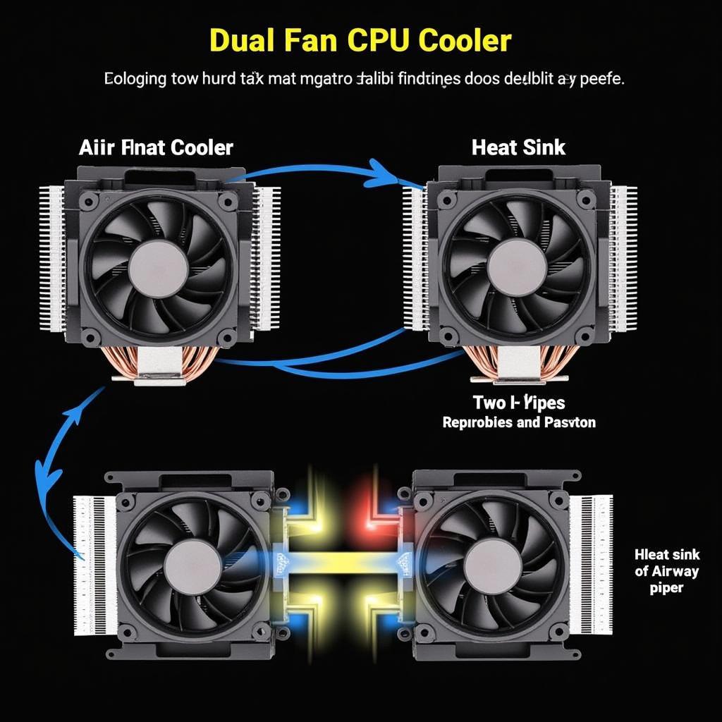 Diagram of a Dual Fan CPU Cooler