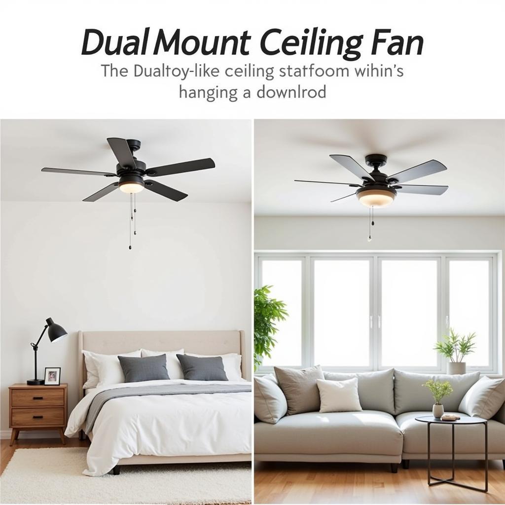 Dual-Mount Ceiling Fan Showing Versatility