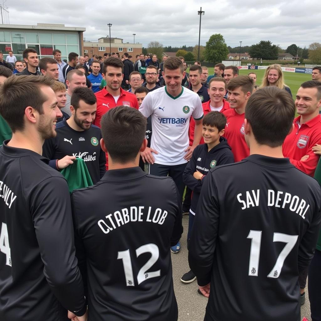 Dundalk fans participating in a community event