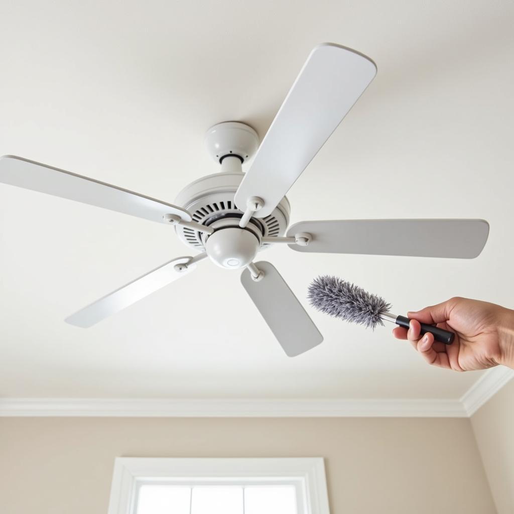 Dusting Ceiling Fan Blades Regularly