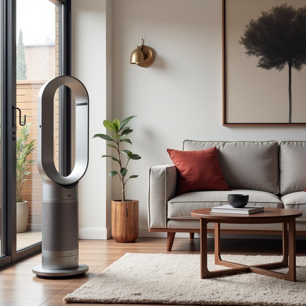 Dyson Fan in a Modern Living Room Setting