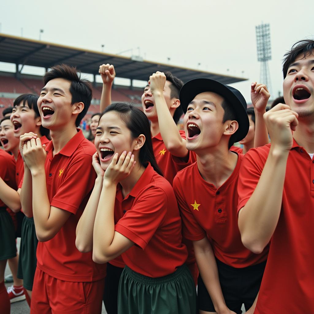 Early Chinese Football Fans Gathering