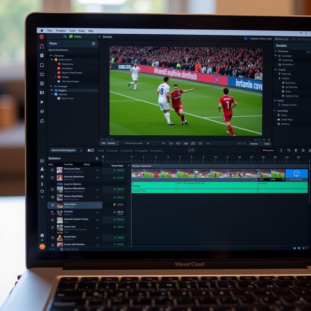 Editing Hero7 Black Football Footage on a Laptop