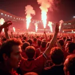 Eintracht Frankfurt Fans Celebrating UEFA Cup Victory