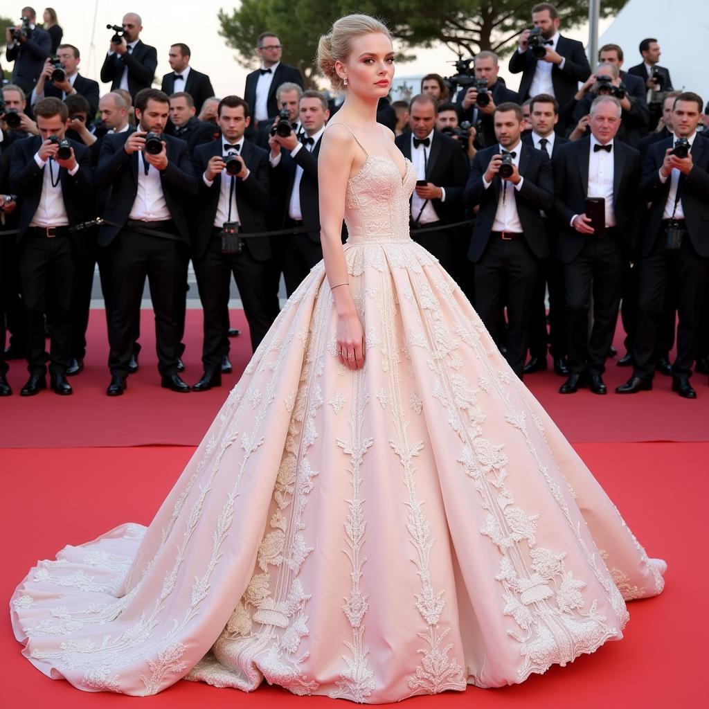 Elle Fanning in Dior Haute Couture at Cannes 2019