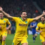 Emiliano Sala Celebrating a Goal for Nantes