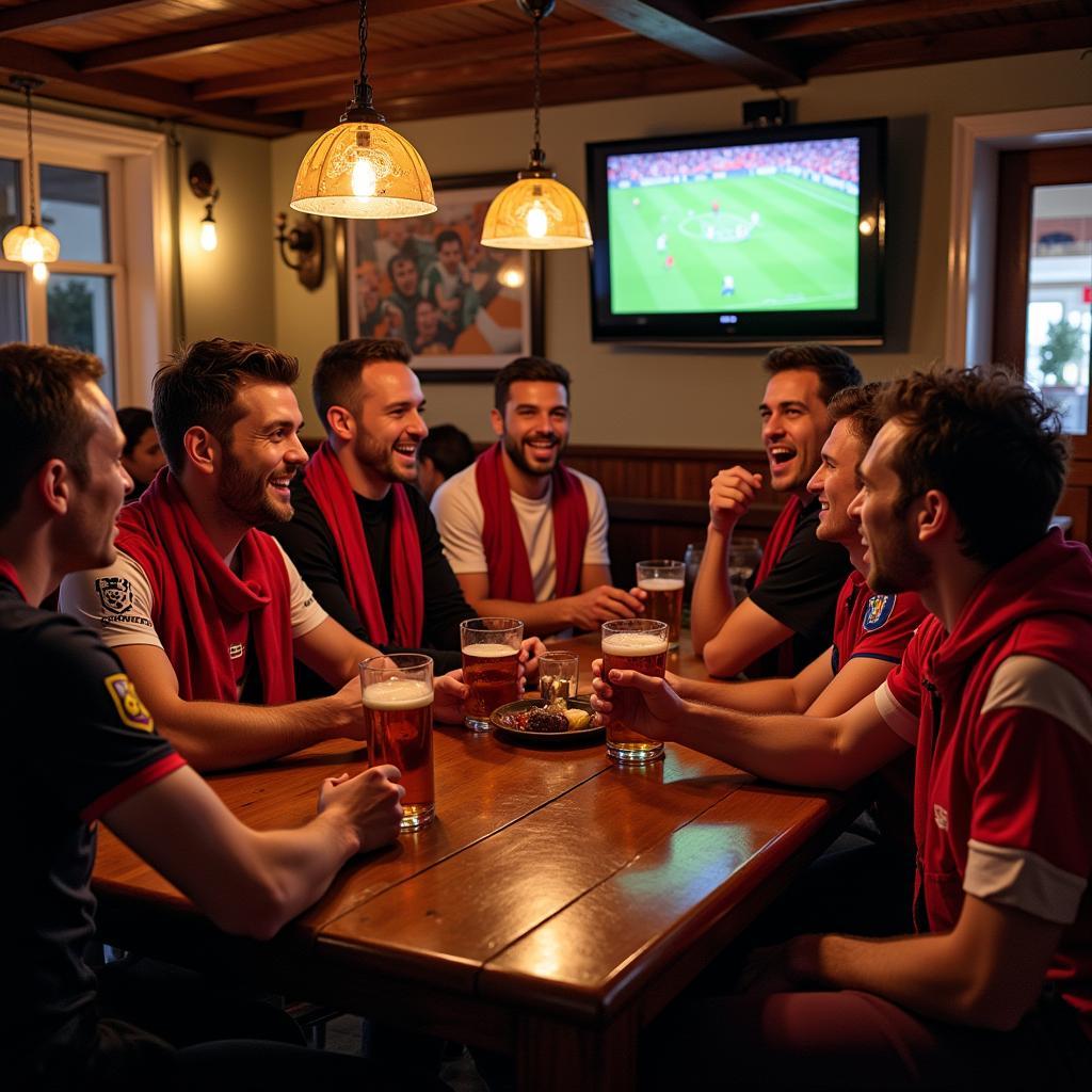 English Football Fans at a Local Pub