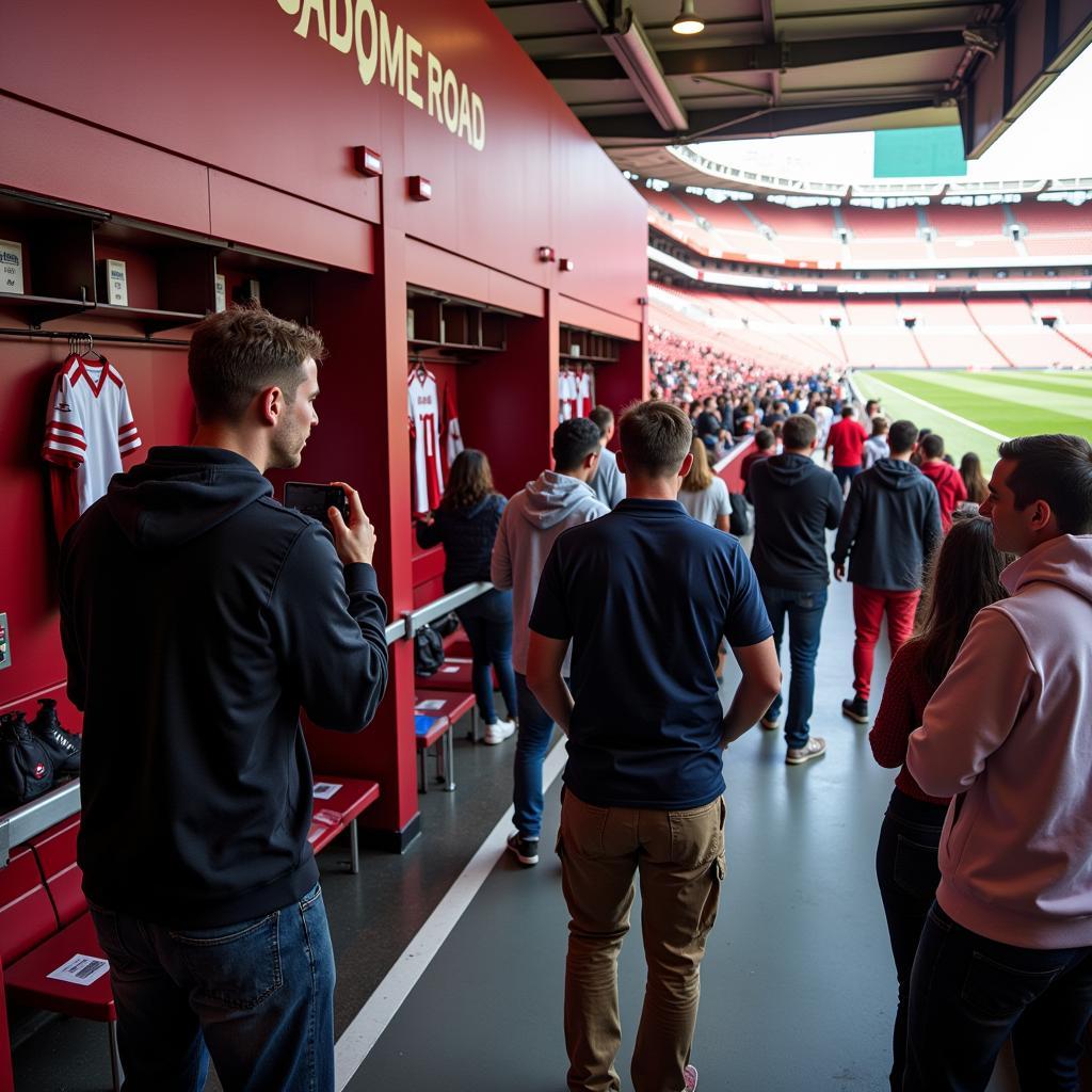 Fans enjoying a behind-the-scenes stadium tour