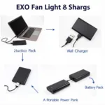 EXO Fan Light Battery Pack Charging Options