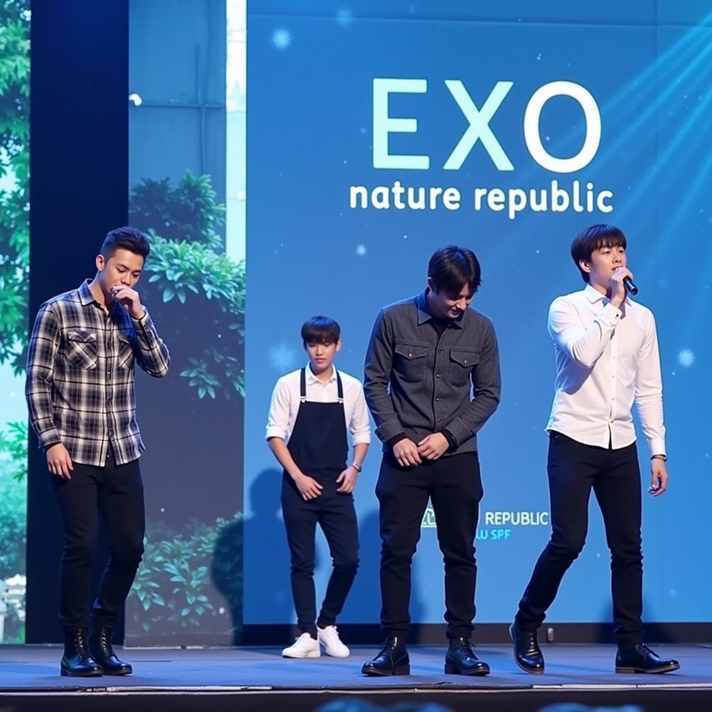 EXO performing at a Nature Republic fan meeting