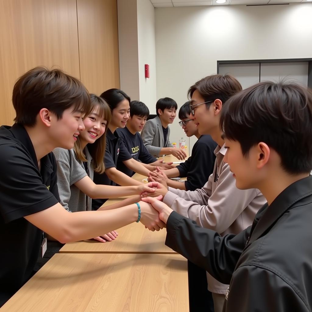 EXO interacting with fans at the Nature Republic Fan Meeting 2019