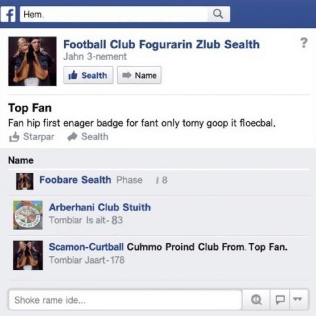 Example of Facebook Top Fan Badge