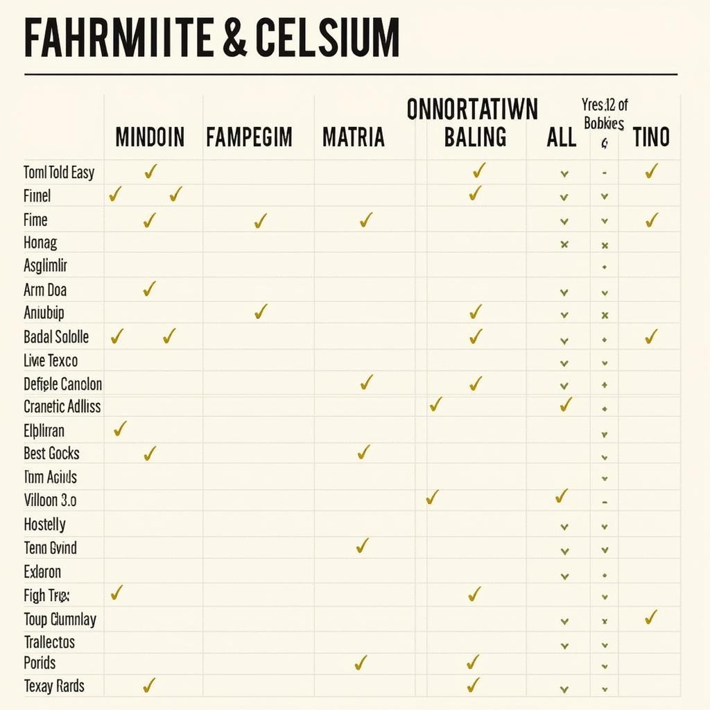 Fahrenheit to Celsius Conversion Chart for Baking