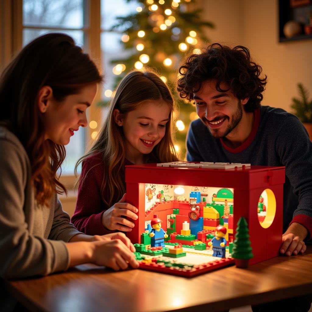 Family Building LEGO Advent Calendar Together