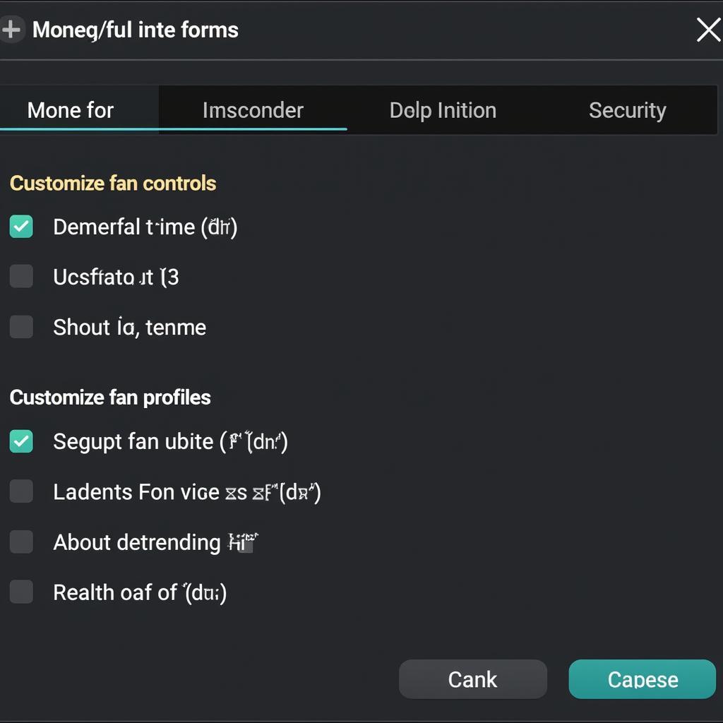 Fan Control Software Interface