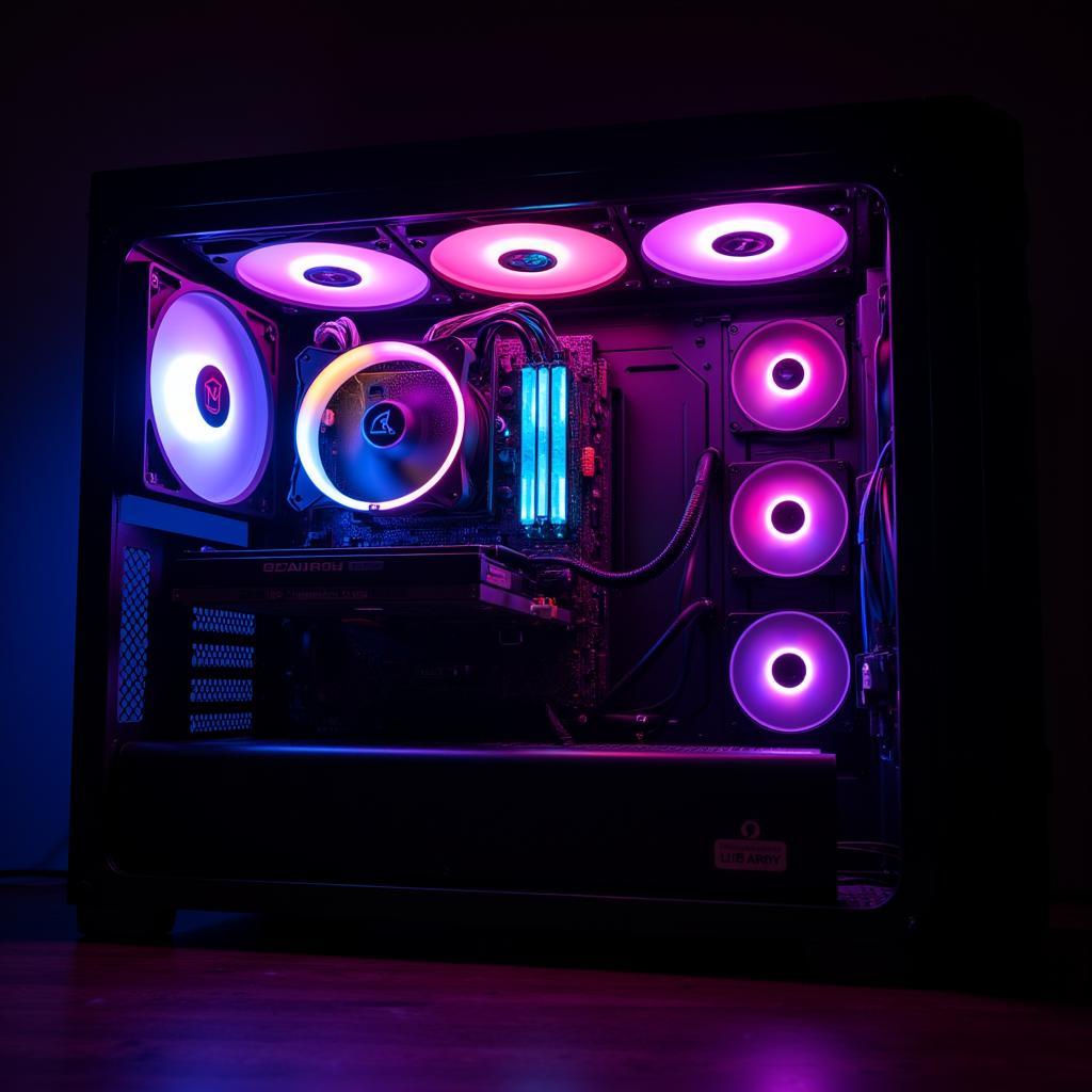 Completed PC Build with Fan 8 LED RGB