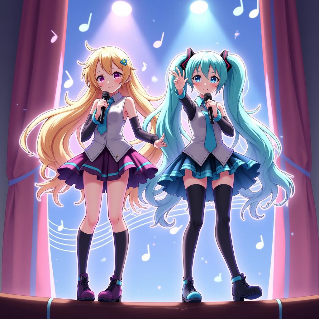 Fan Art Len: Crossover with Hatsune Miku