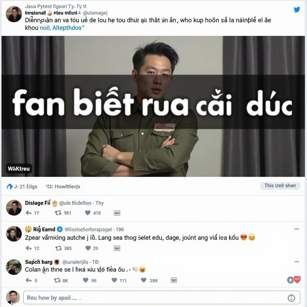 The Phrase "Fan Biet Rua Cai Duc" Used as a Meme Online