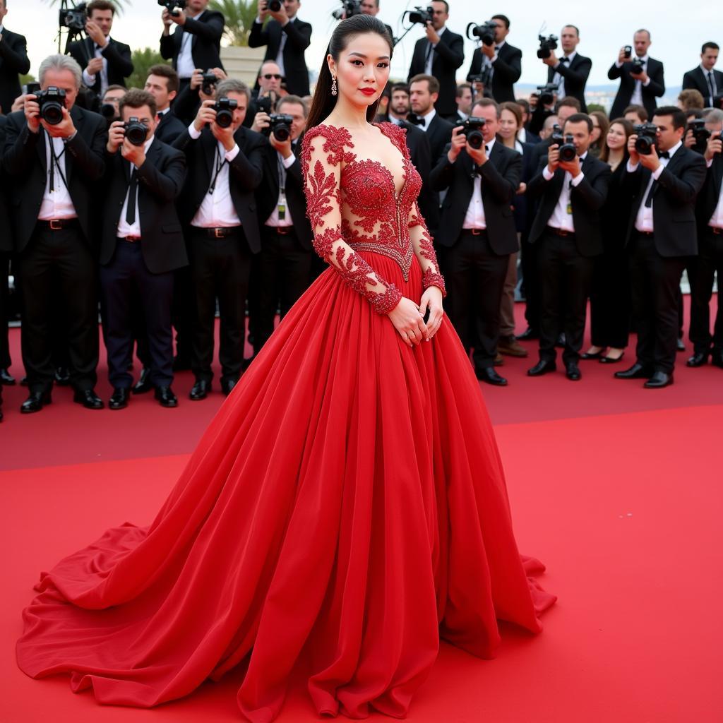 Fan Bingbing in a stunning gown on the Cannes red carpet