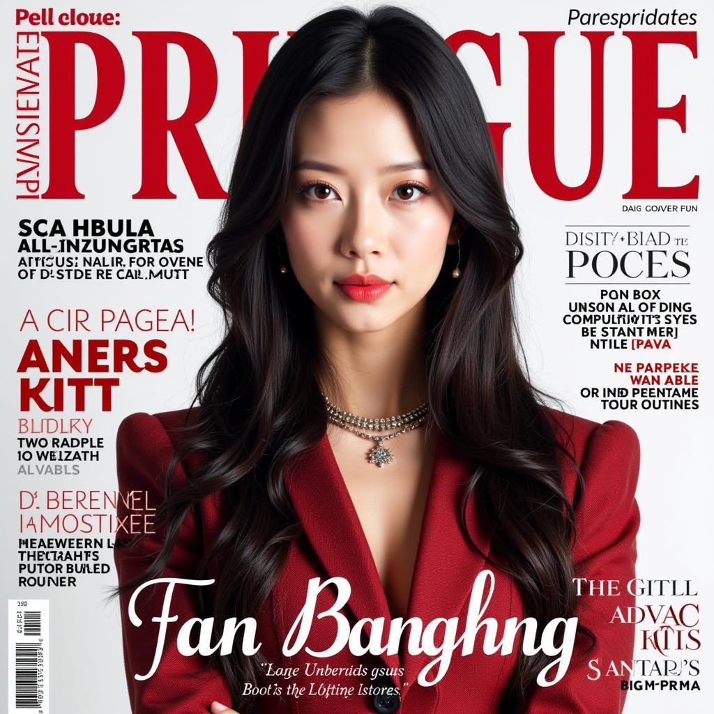 Fan Bingbing on a magazine cover, highlighting her influence and impact on the fashion world.