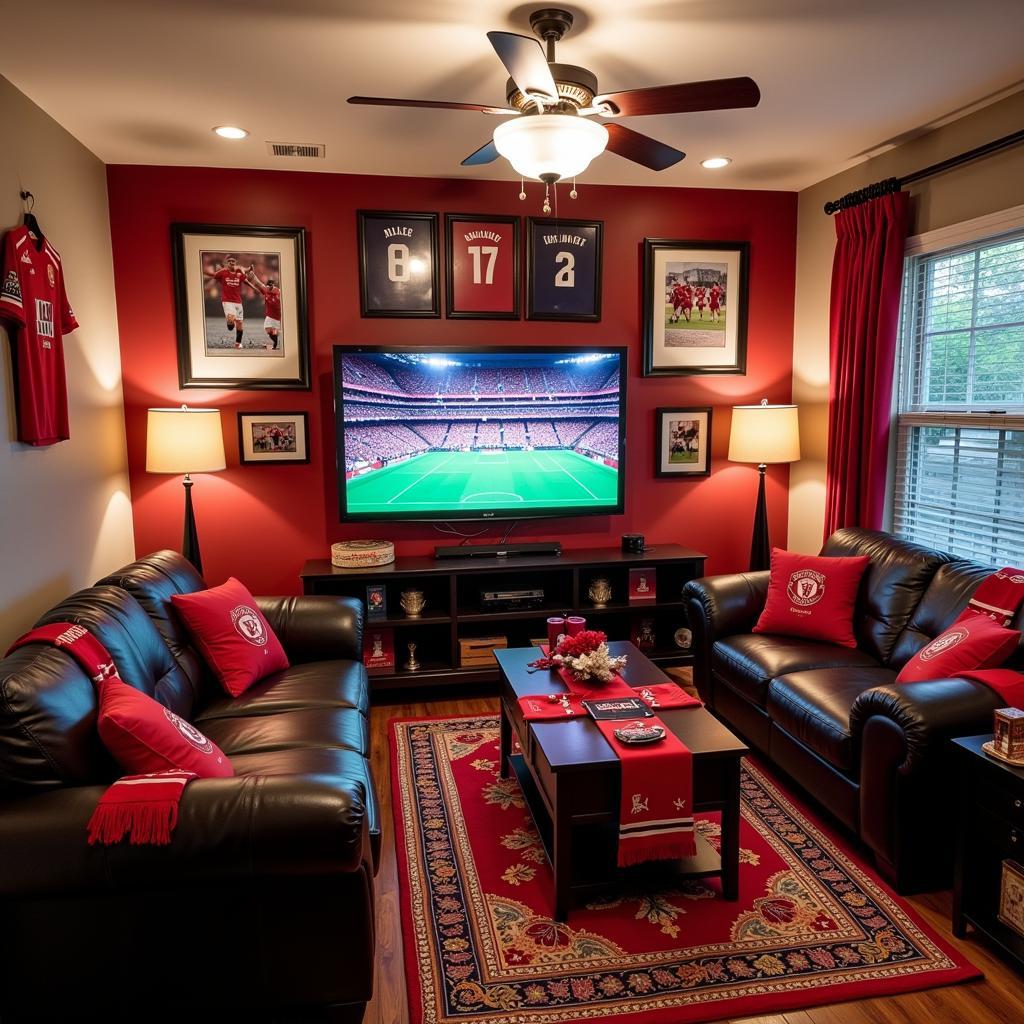 A dedicated fan space filled with team memorabilia.