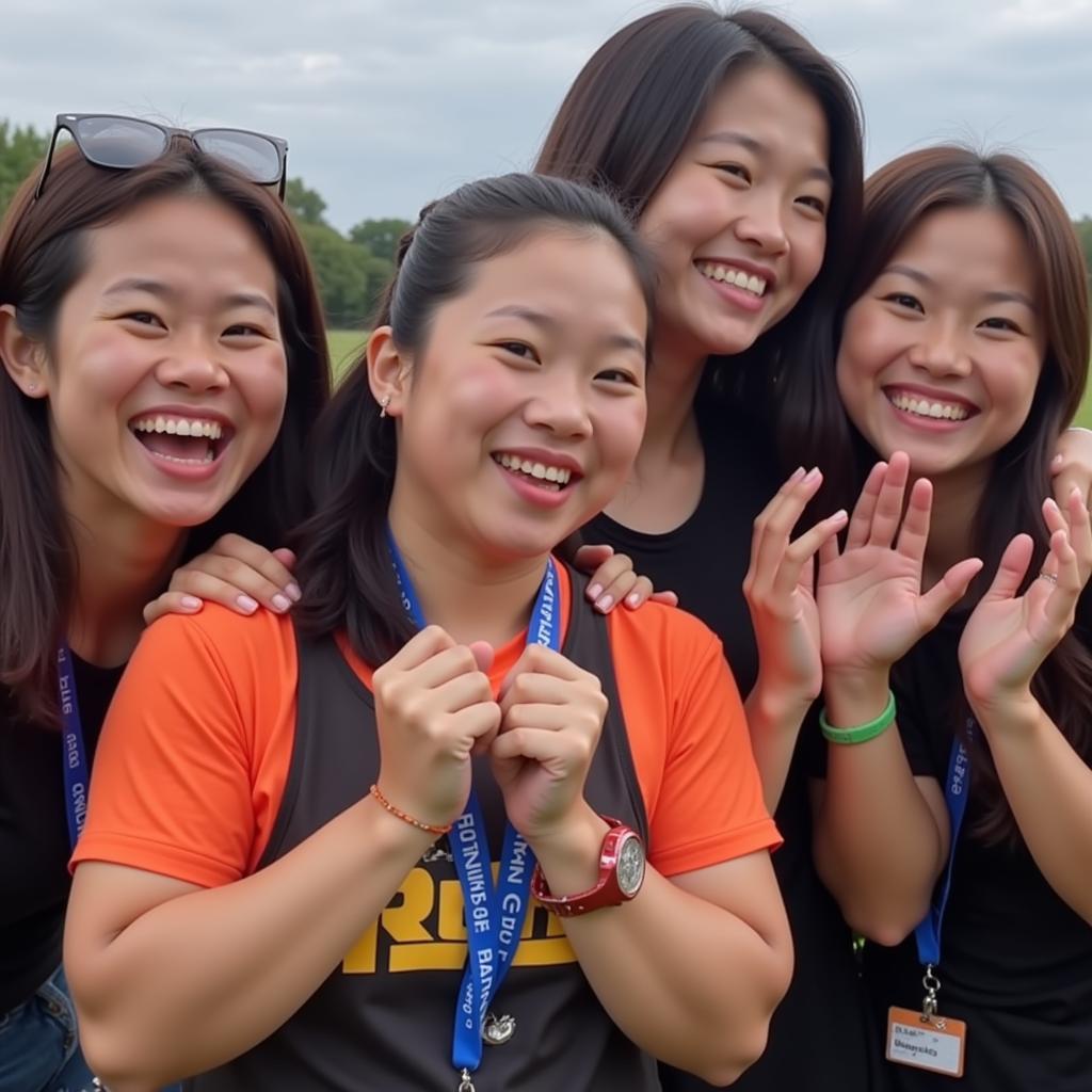 Fan Cheng Cheng Celebrating Success with her Teammates