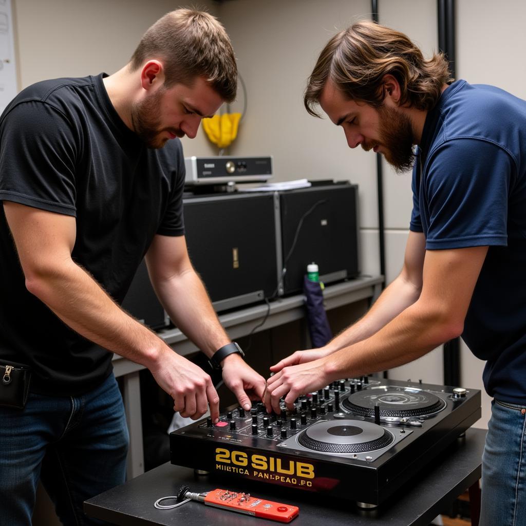 Fan Club Members Maintaining Their Sound System