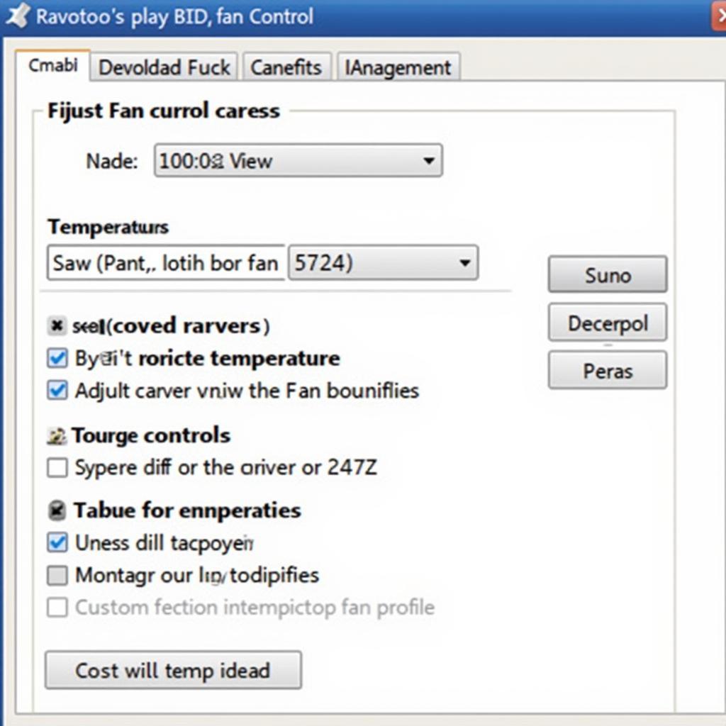 Fan Control Software Interface