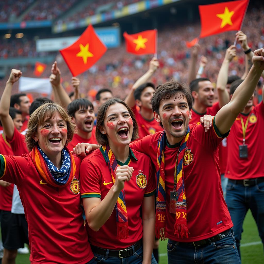 Fan Cứng Chế Celebrating a Football Victory