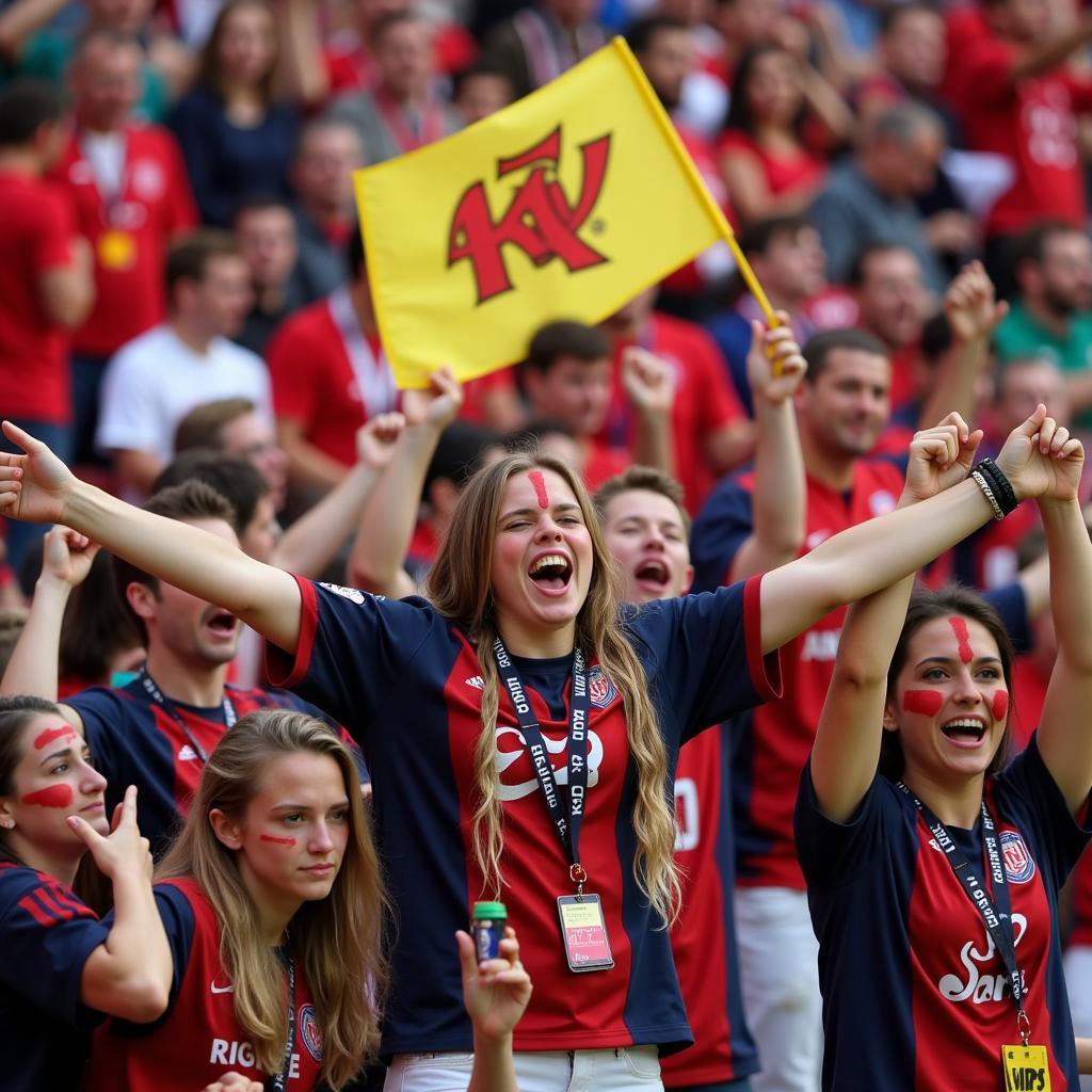 Passionate Football Fans Cheering