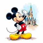 Fan Drawing Cartoon of Mickey Mouse Fanart