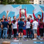 Fans Drawing a Champions League Celebration